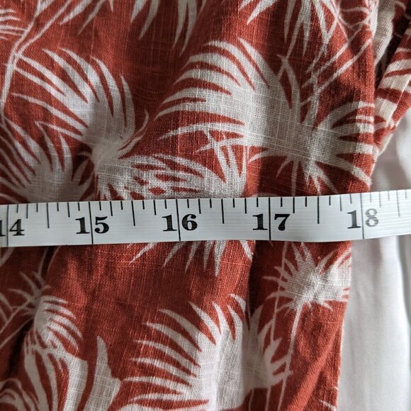 Old Khaki Top Women's 10 Jungle Foliage Button-Up Waist-Tie Orange/White Safari - Picture 15 of 16
